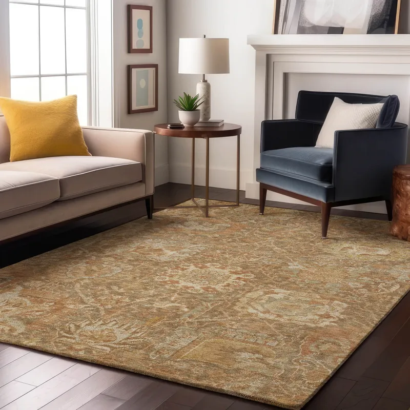 Luxury Washable Indoor/Outdoor Tabrook Khaki 2\'6\" x 3\'10\" Rug