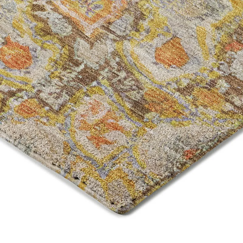 Luxury Washable Indoor/Outdoor Tabrook Brown 1\'8\" x 2\'6\" Rug