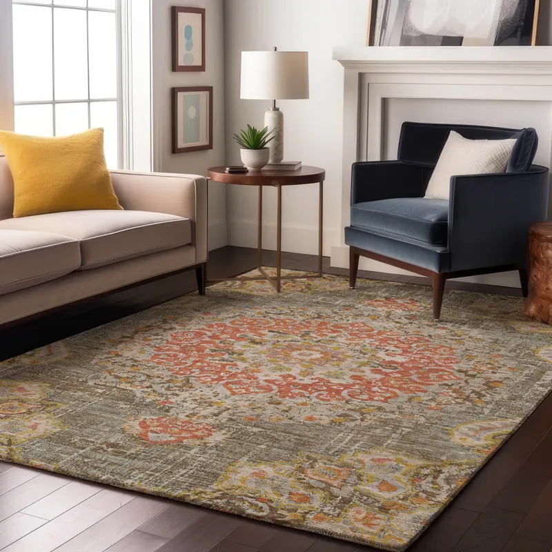 Luxury Washable Indoor/Outdoor Tabrook Brown 8\' x 10\' Rug