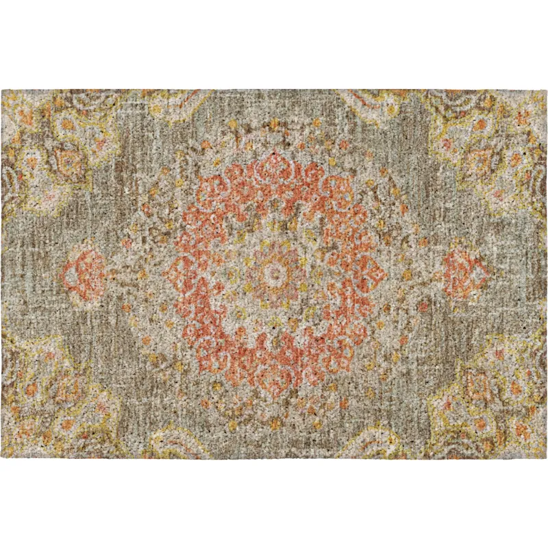 Luxury Washable Indoor/Outdoor Tabrook Brown 1\'8\" x 2\'6\" Rug