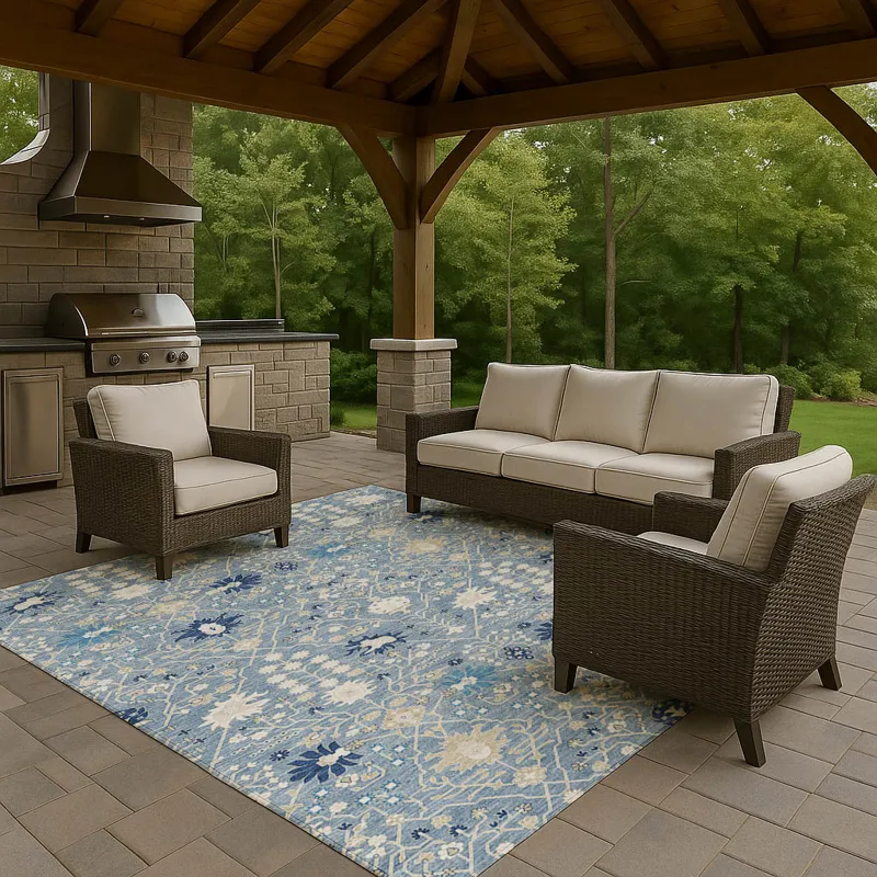 Luxury Washable Indoor/Outdoor Tabrook Denim 3\' x 5\' Rug