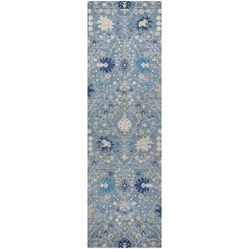 Luxury Washable Indoor/Outdoor Tabrook Denim 2\'3\" x 7\'6\" Runner Rug