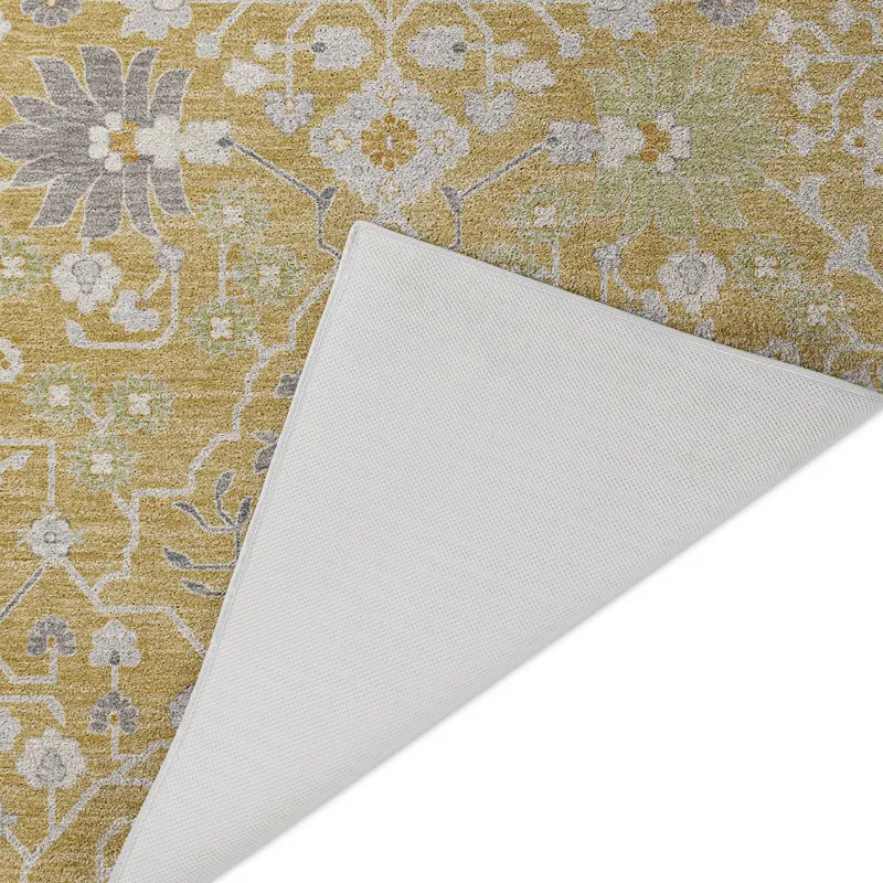 Luxury Washable Indoor/Outdoor Tabrook Gold 10\' x 14\' Rug