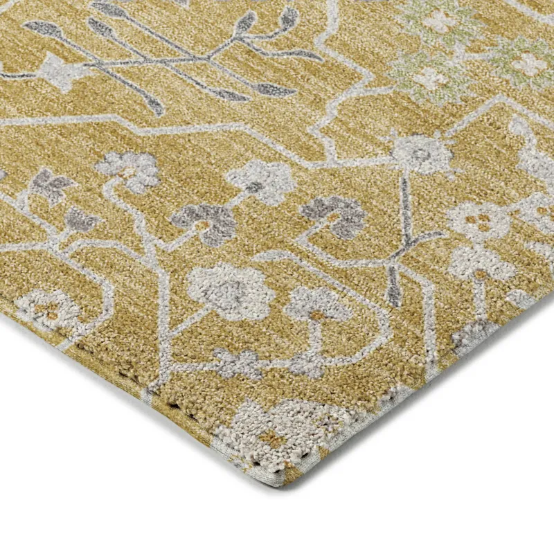 Luxury Washable Indoor/Outdoor Tabrook Gold 10\' x 14\' Rug