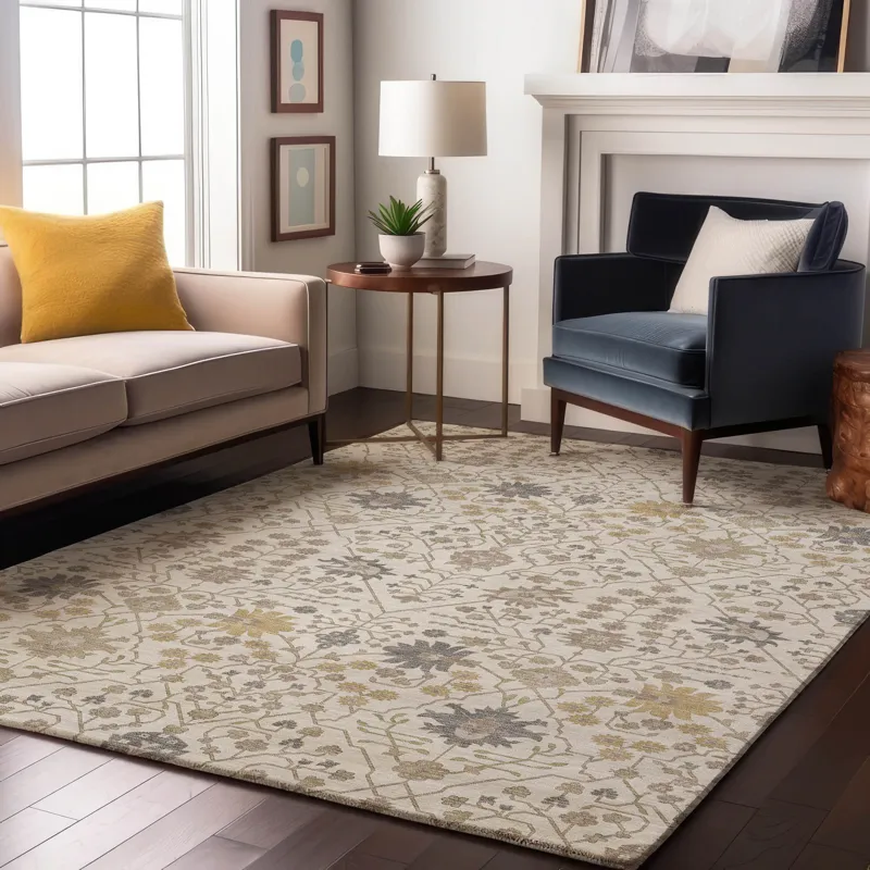 Luxury Washable Indoor/Outdoor Tabrook Ivory 5\' x 7\'6\" Rug