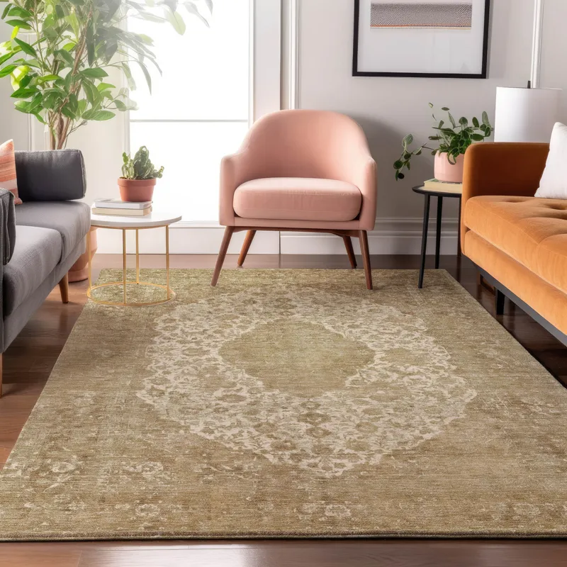 Luxury Washable Indoor/Outdoor Tabrook Beige 5\' x 7\'6\" Rug