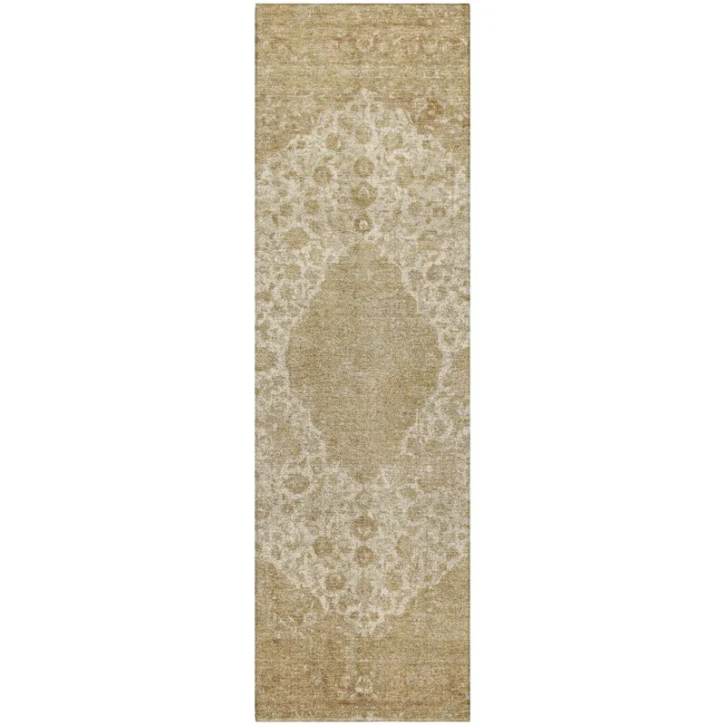 Luxury Washable Indoor/Outdoor Tabrook Beige 2\'3\" x 7\'6\" Runner Rug