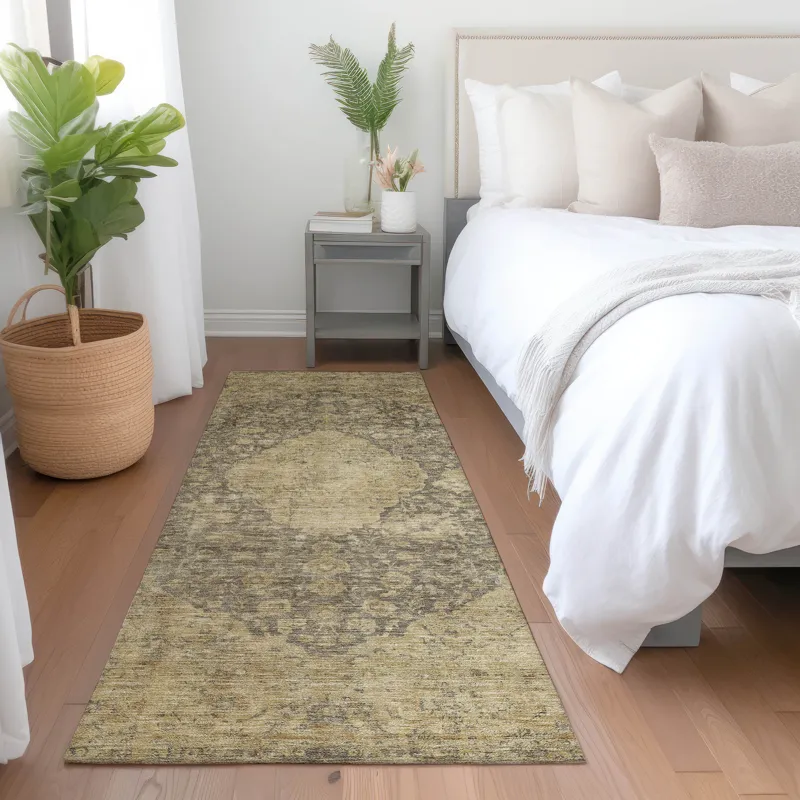 Luxury Washable Indoor/Outdoor Tabrook Mocha 2\'3\" x 7\'6\" Runner Rug