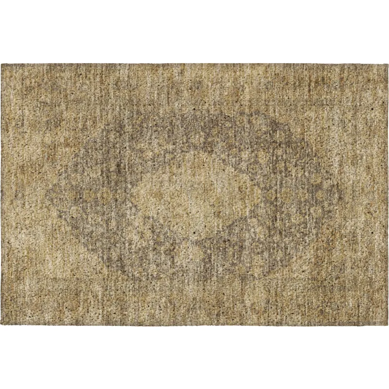 Luxury Washable Indoor/Outdoor Tabrook Mocha 1\'8\" x 2\'6\" Rug