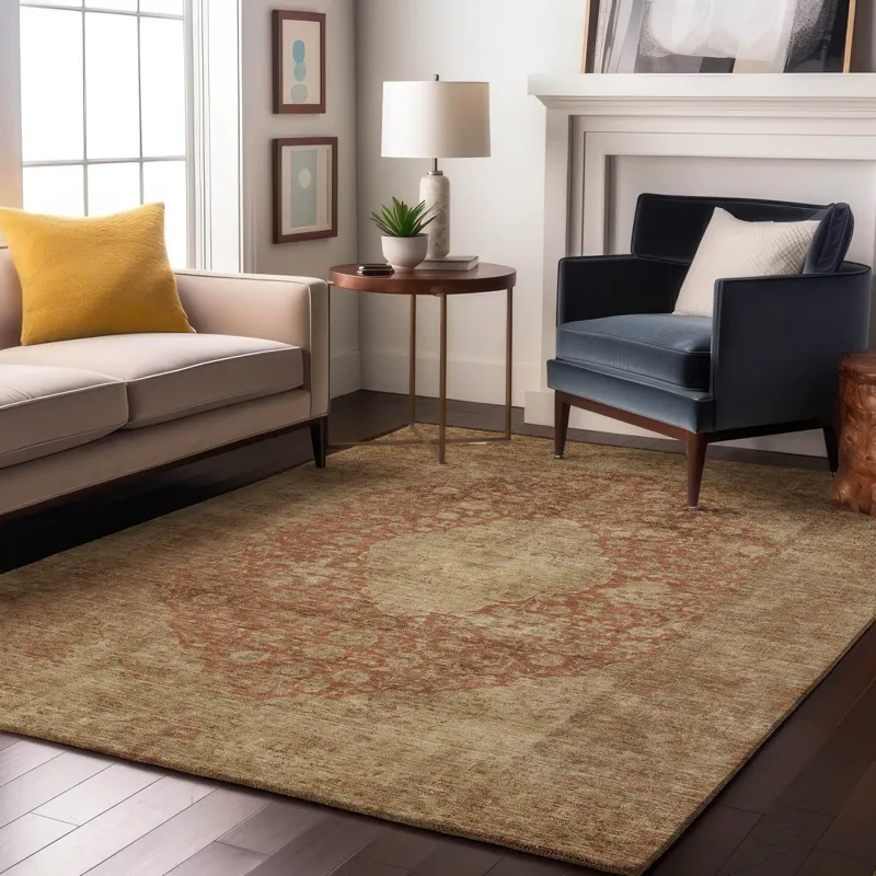Luxury Washable Indoor/Outdoor Tabrook Paprika 2\'6\" x 3\'10\" Rug
