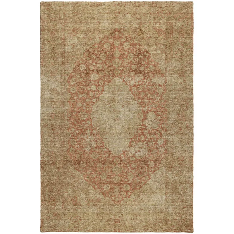 Luxury Washable Indoor/Outdoor Tabrook Paprika 2\'6\" x 3\'10\" Rug