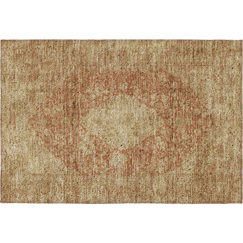 Luxury Washable Indoor/Outdoor Tabrook Paprika 1\'8\" x 2\'6\" Rug