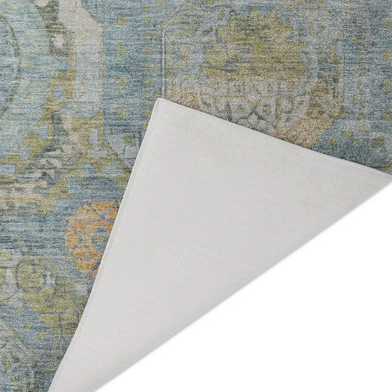 Luxury Washable Indoor/Outdoor Tabrook Blue 10\' x 14\' Rug