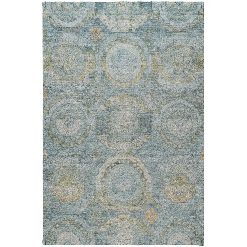 Luxury Washable Indoor/Outdoor Tabrook Blue 10\' x 14\' Rug