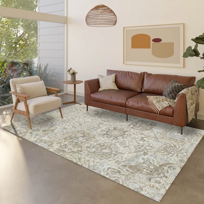 Luxury Washable Indoor/Outdoor Tabrook Ivory 5\' x 7\'6\" Rug