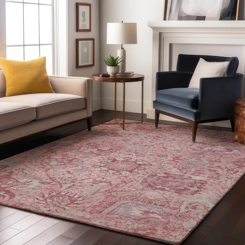 Luxury Washable Indoor/Outdoor Tabrook Pink 10\' x 14\' Rug