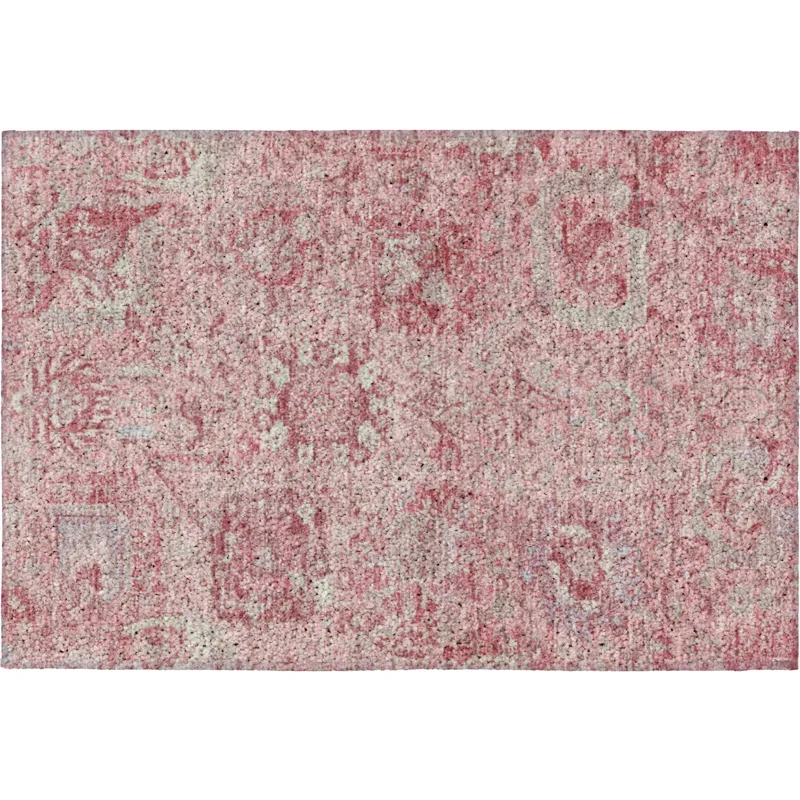 Luxury Washable Indoor/Outdoor Tabrook Pink 1\'8\" x 2\'6\" Rug