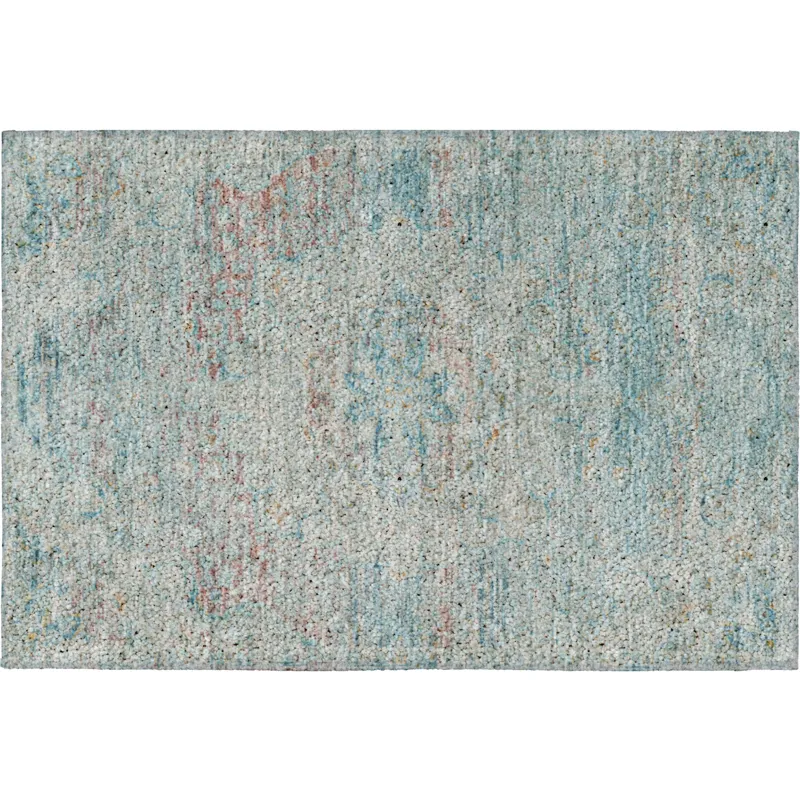 Luxury Washable Indoor/Outdoor Tabrook Sky 1\'8\" x 2\'6\" Rug