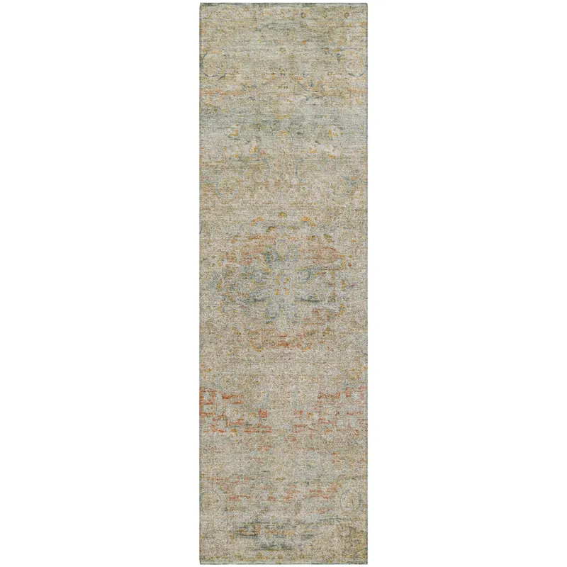 Luxury Washable Indoor/Outdoor Tabrook Tan 2\'3\" x 7\'6\" Runner Rug