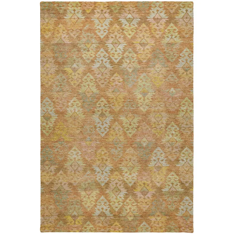 Luxury Washable Indoor/Outdoor Tabrook Copper 9\' x 12\' Rug