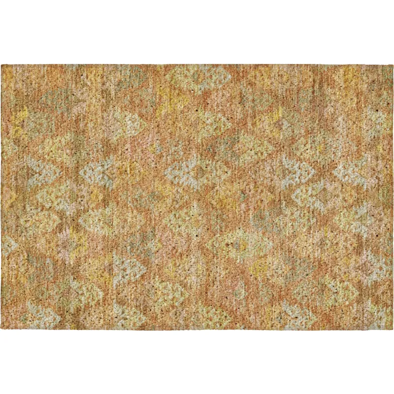 Luxury Washable Indoor/Outdoor Tabrook Copper 1\'8\" x 2\'6\" Rug