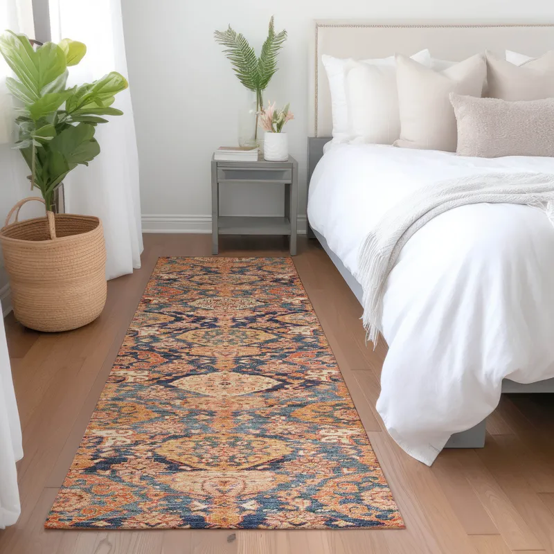 Luxury Washable Indoor/Outdoor Tabrook Terracotta 2\'3\" x 7\'6\" Runner Rug