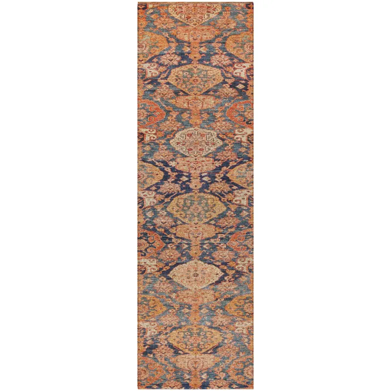 Luxury Washable Indoor/Outdoor Tabrook Terracotta 2\'3\" x 7\'6\" Runner Rug