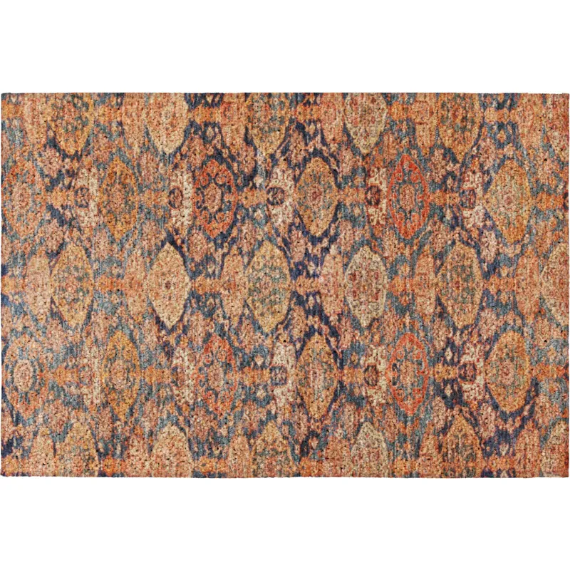 Luxury Washable Indoor/Outdoor Tabrook Terracotta 1\'8\" x 2\'6\" Rug