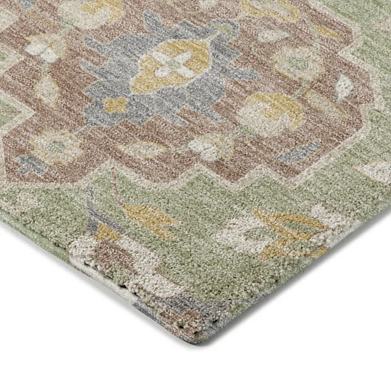 Luxury Washable Indoor/Outdoor Tabrook Aloe 2\'6\" x 3\'10\" Rug