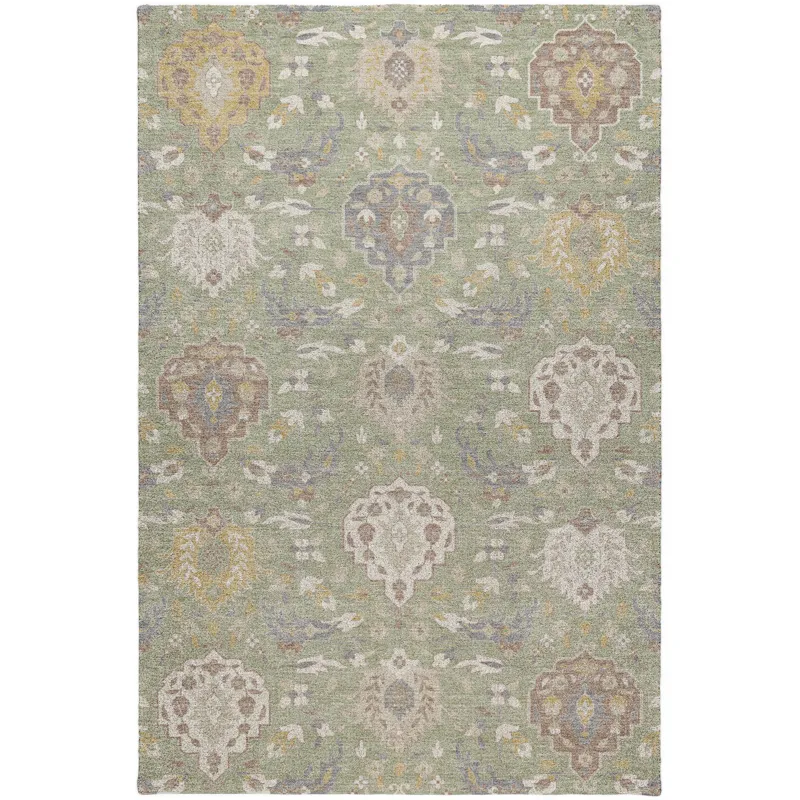Luxury Washable Indoor/Outdoor Tabrook Aloe 2\'6\" x 3\'10\" Rug
