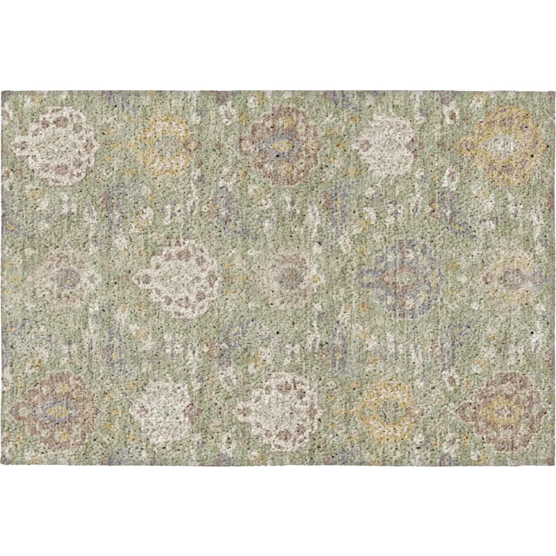 Luxury Washable Indoor/Outdoor Tabrook Aloe 1\'8\" x 2\'6\" Rug