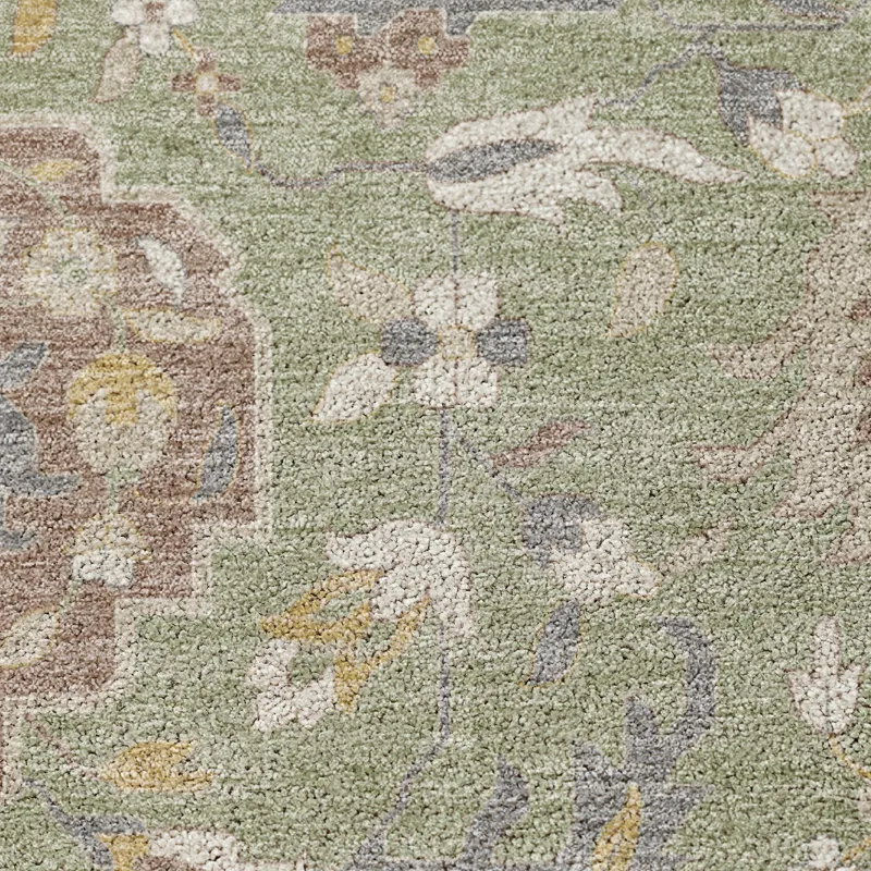 Luxury Washable Indoor/Outdoor Tabrook Aloe 2\'6\" x 3\'10\" Rug