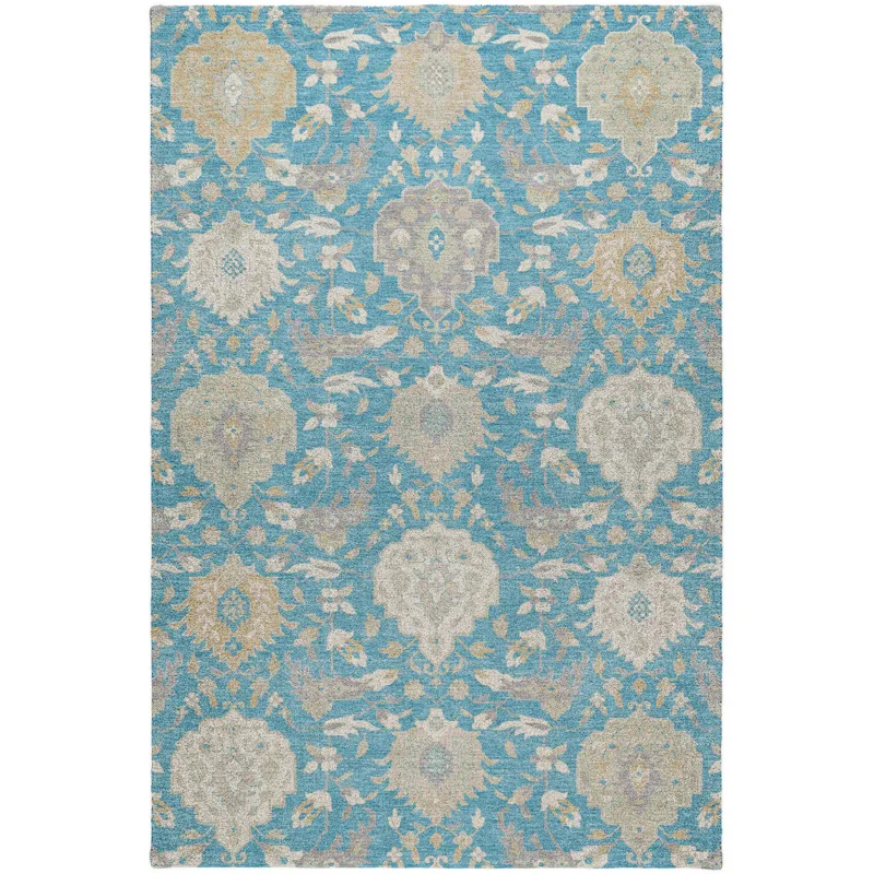 Luxury Washable Indoor/Outdoor Tabrook Blue 9\' x 12\' Rug