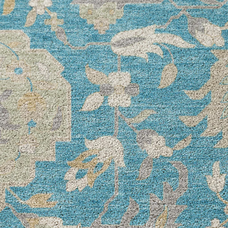 Luxury Washable Indoor/Outdoor Tabrook Blue 1\'8\" x 2\'6\" Rug