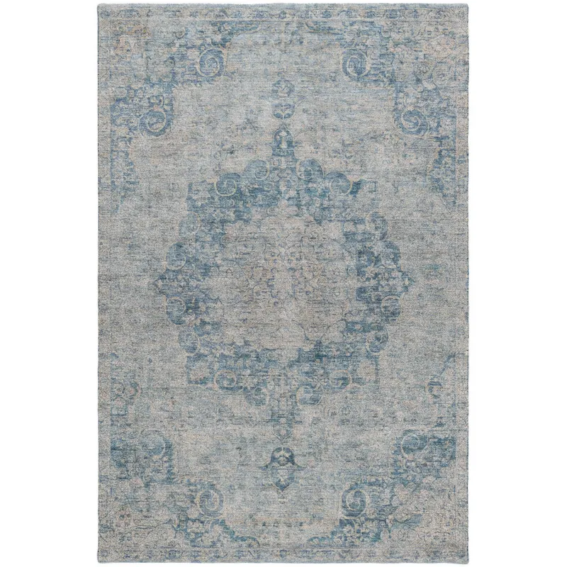 Luxury Washable Indoor/Outdoor Tabrook Blue 2\'6\" x 3\'10\" Rug