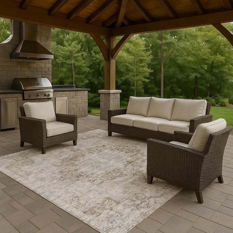 Luxury Washable Indoor/Outdoor Tabrook Chocolate 3\' x 5\' Rug