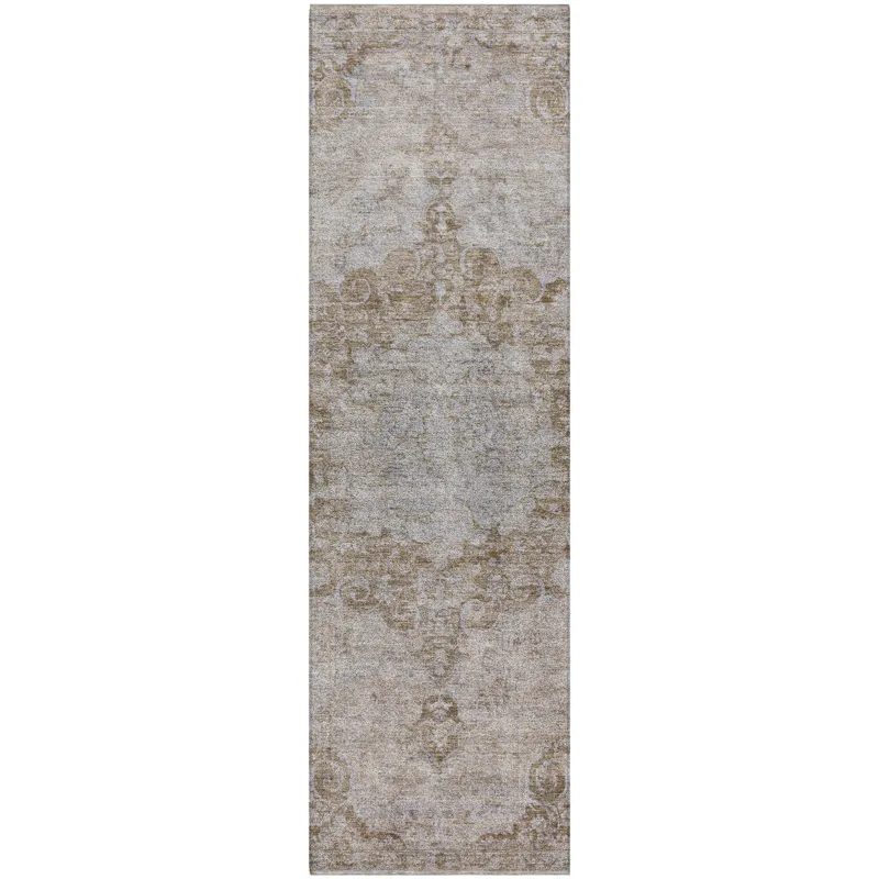 Luxury Washable Indoor/Outdoor Tabrook Chocolate 2\'3\" x 7\'6\" Runner Rug