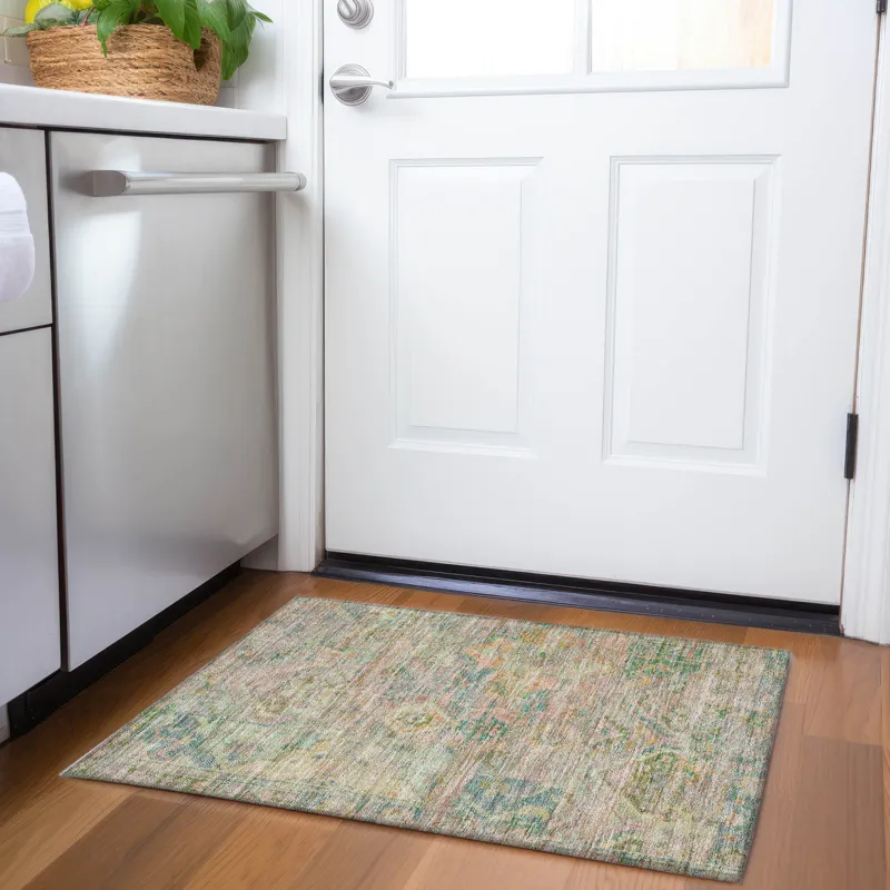Luxury Washable Indoor/Outdoor Tabrook Blush 1\'8\" x 2\'6\" Rug