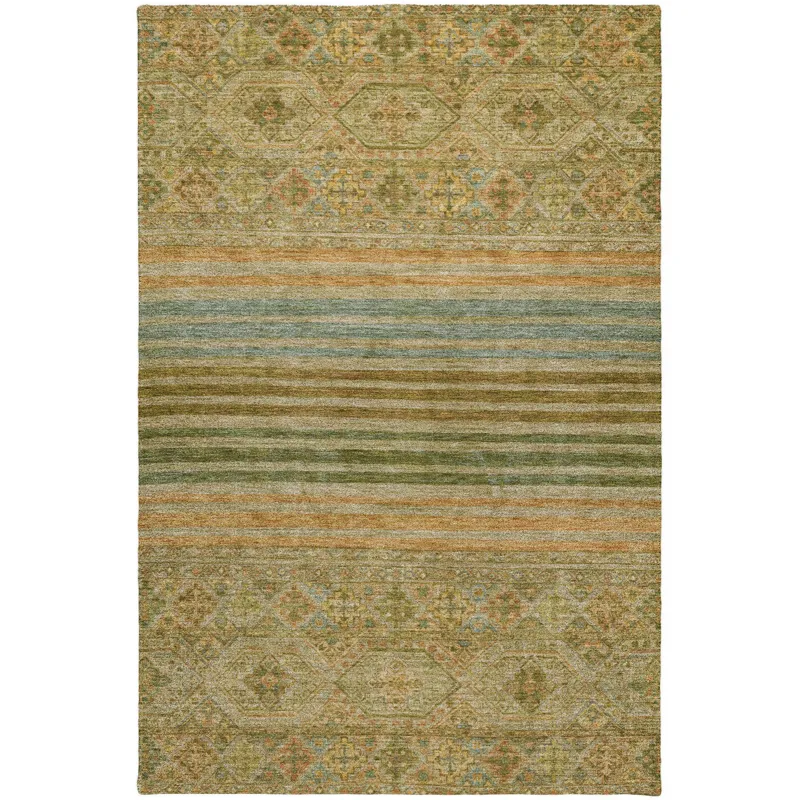 Luxury Washable Indoor/Outdoor Tabrook Aloe 3\' x 5\' Rug