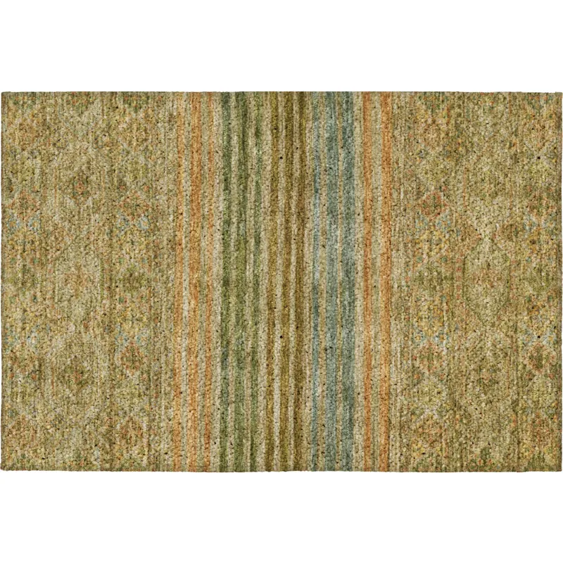 Luxury Washable Indoor/Outdoor Tabrook Aloe 1\'8\" x 2\'6\" Rug