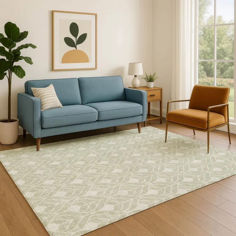 Luxury Washable Indoor/Outdoor The Reserve Celery 10\' x 14\' Rug