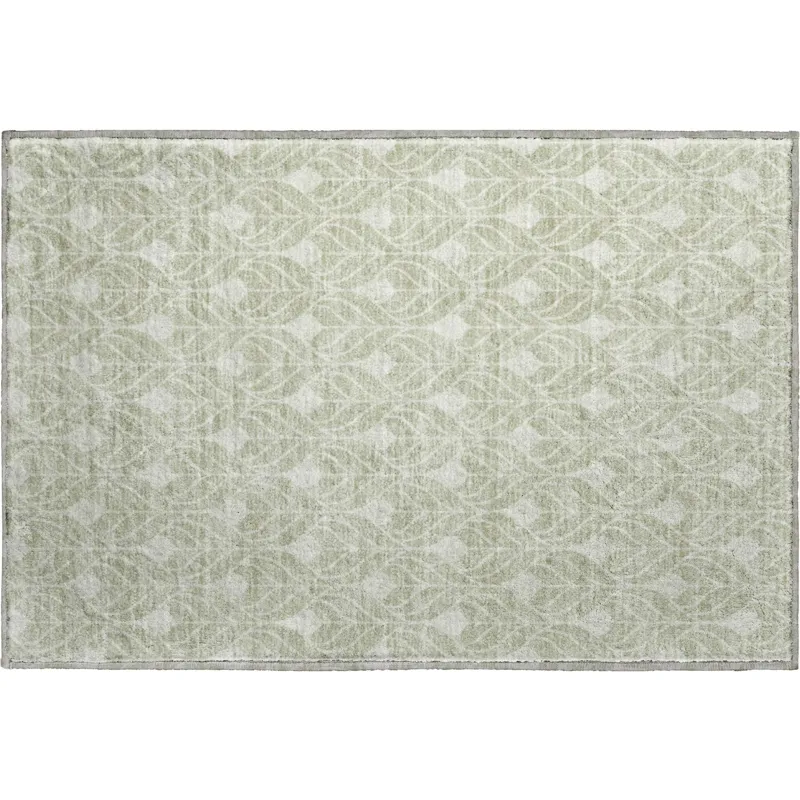 Luxury Washable Indoor/Outdoor The Reserve Celery 1\'8\" x 2\'6\" Rug