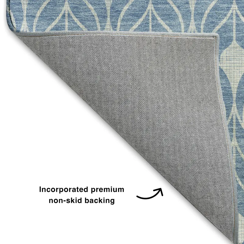 Luxury Washable Indoor/Outdoor The Reserve Denim 2\'6\" x 3\'10\" Rug