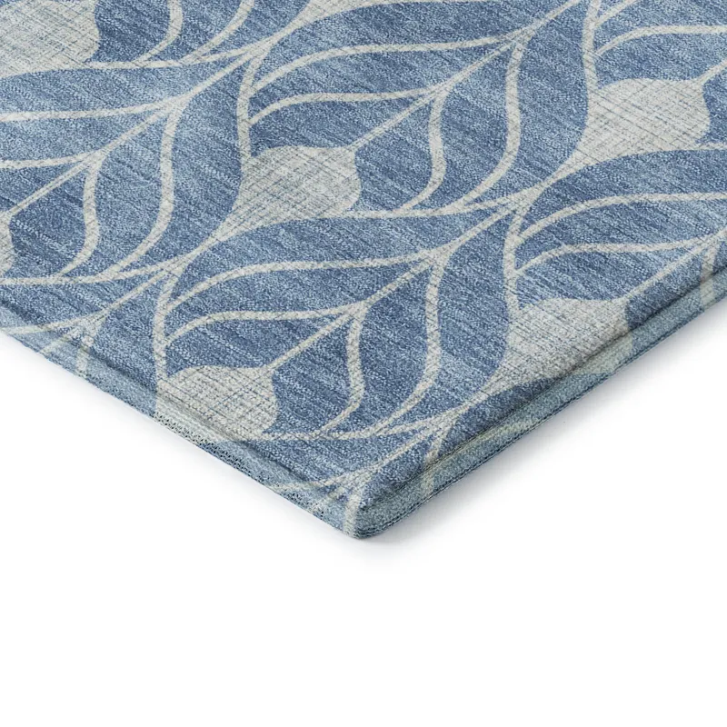 Luxury Washable Indoor/Outdoor The Reserve Denim 2\'6\" x 3\'10\" Rug