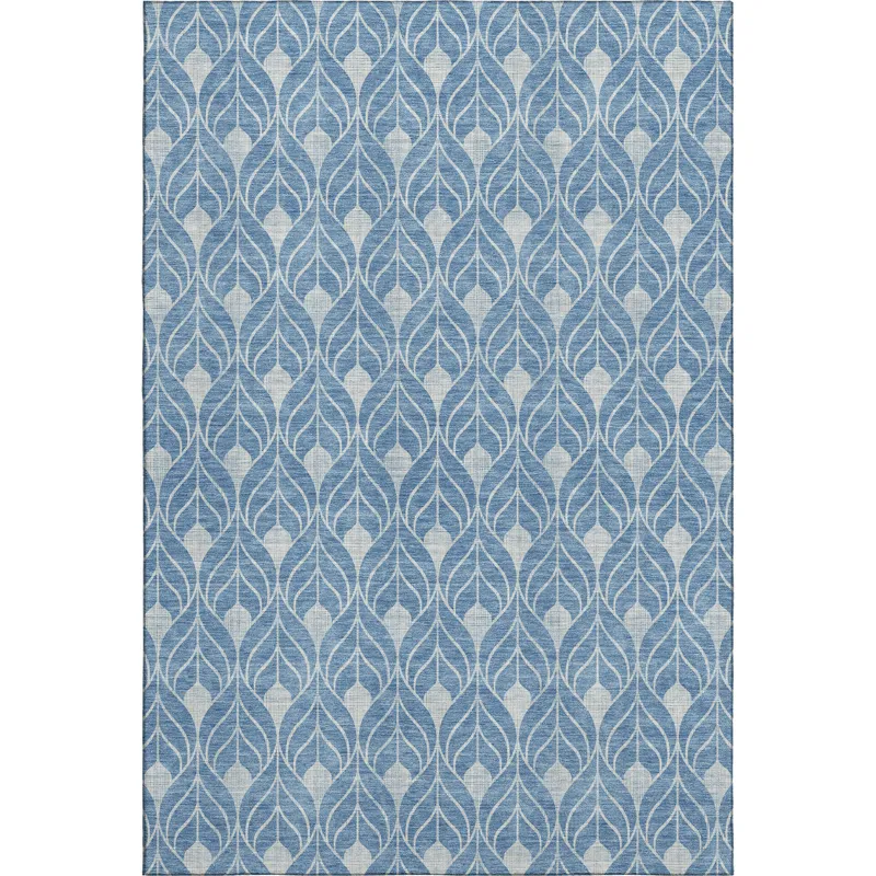 Luxury Washable Indoor/Outdoor The Reserve Denim 2\'6\" x 3\'10\" Rug