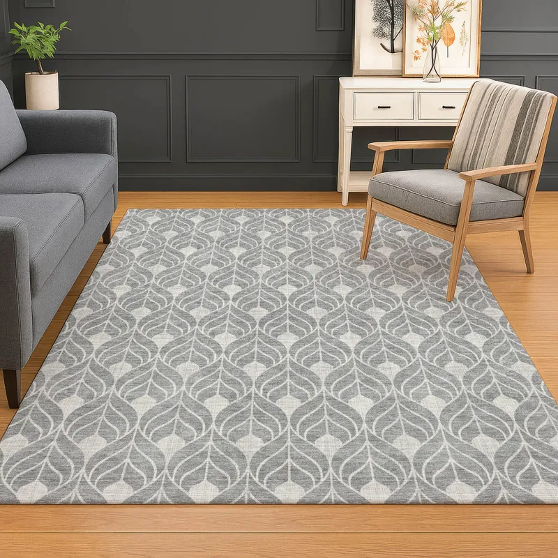 Luxury Washable Indoor/Outdoor The Reserve Gray 2\'6\" x 3\'10\" Rug