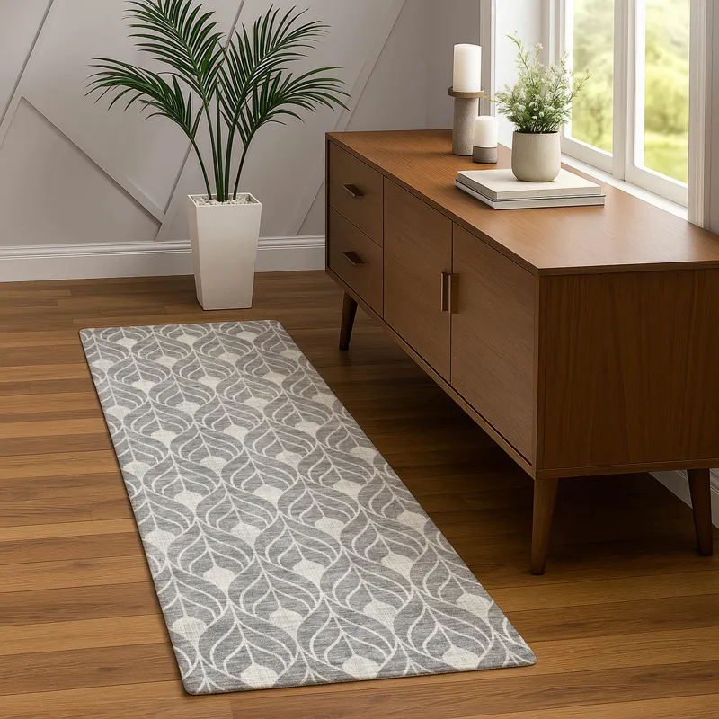 Luxury Washable Indoor/Outdoor The Reserve Gray 2\'3\" x 7\'6\" Runner Rug
