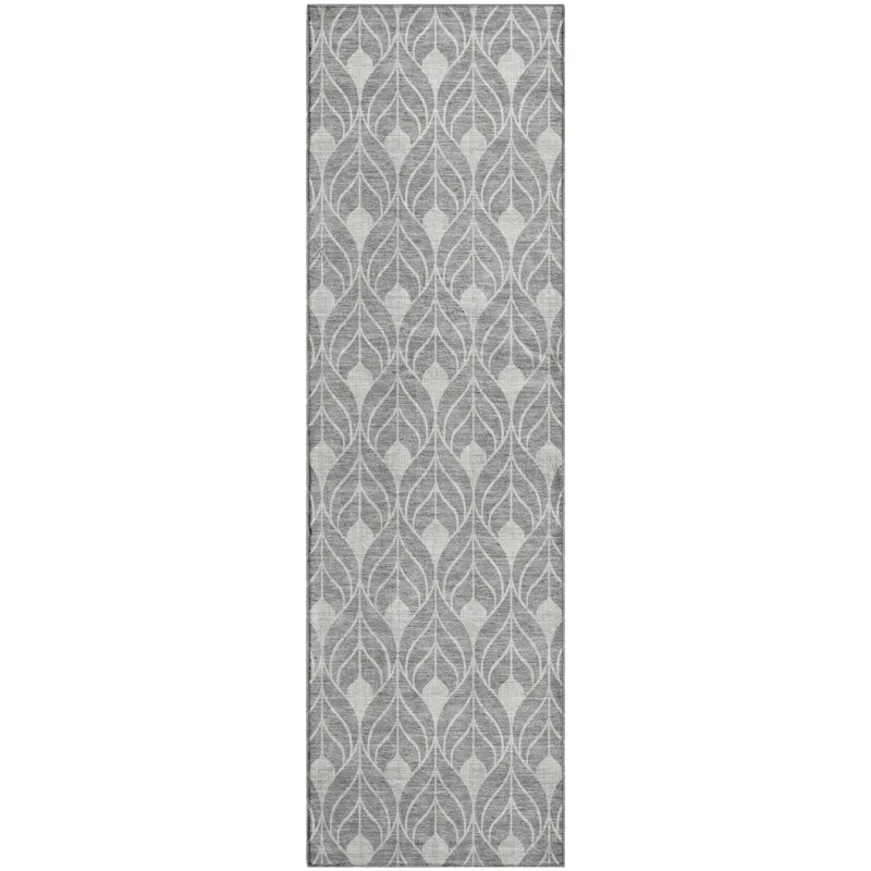 Luxury Washable Indoor/Outdoor The Reserve Gray 2\'3\" x 7\'6\" Runner Rug