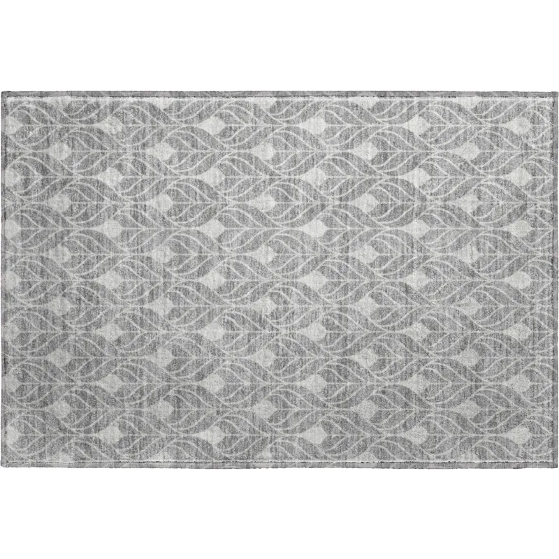 Luxury Washable Indoor/Outdoor The Reserve Gray 1\'8\" x 2\'6\" Rug