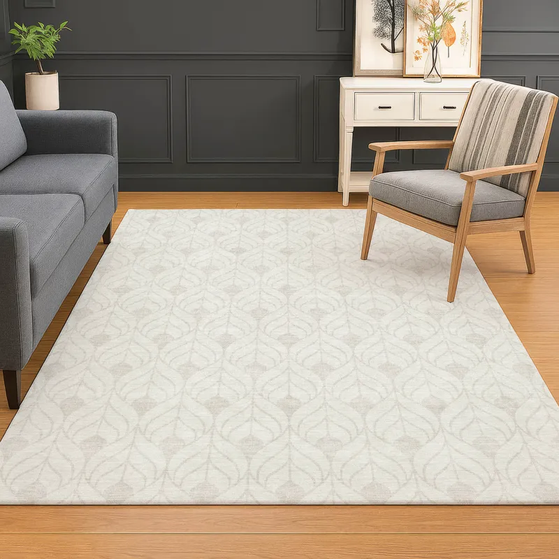 Luxury Washable Indoor/Outdoor The Reserve Ivory 10\' x 14\' Rug